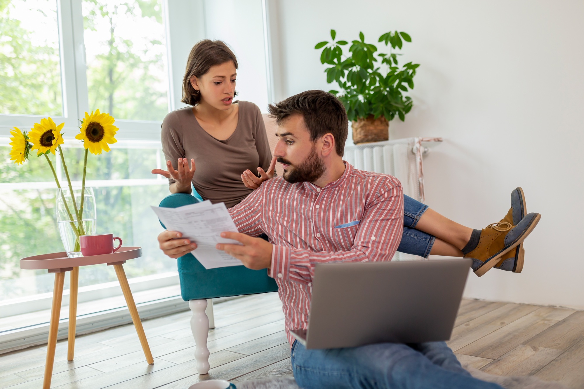 Couple managing their finance